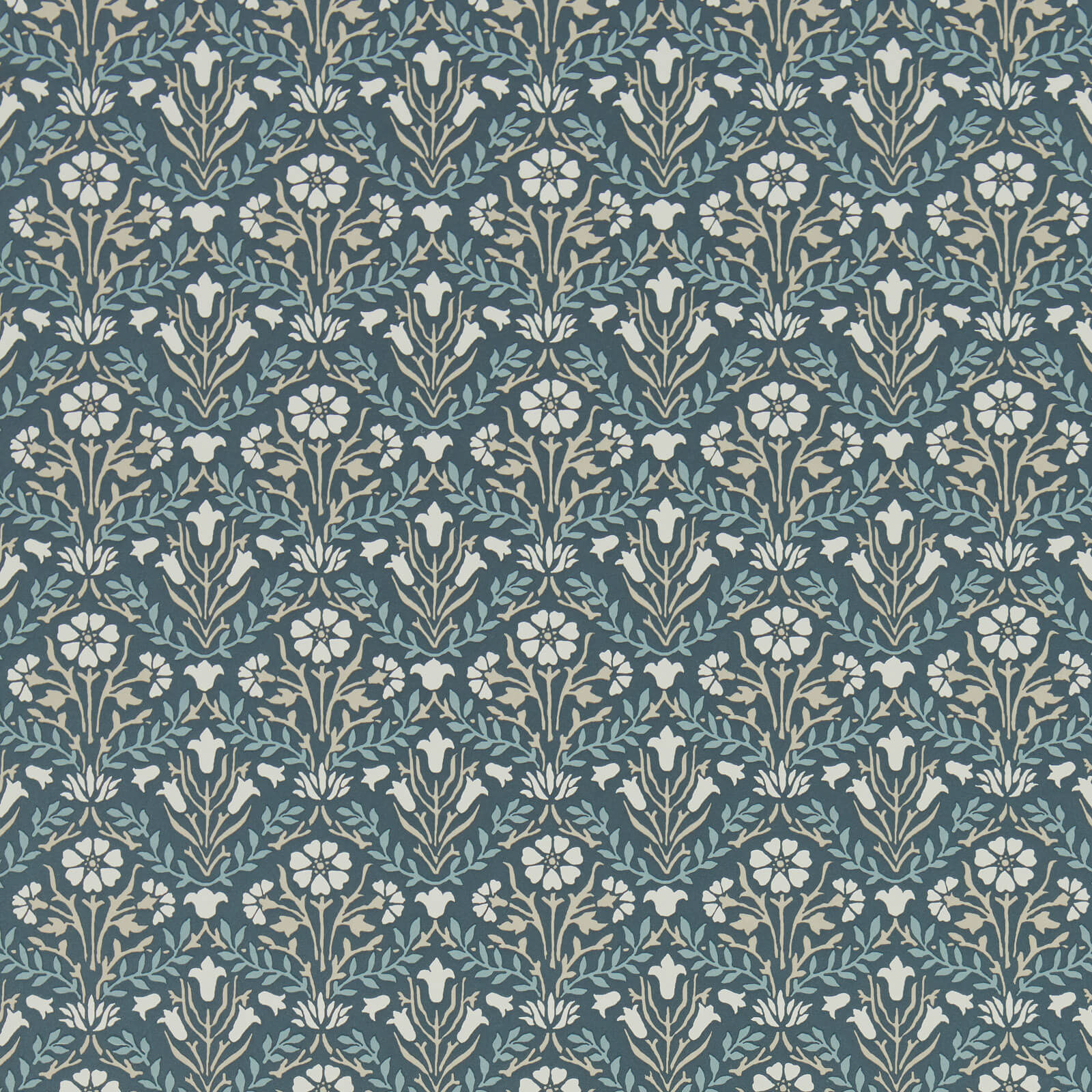 Bellflowers Indigo/Linen